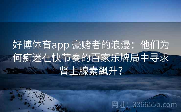 好博体育app 豪赌者的浪漫：他们为何痴迷在快节奏的百家乐牌局中寻求肾上腺素飙升？